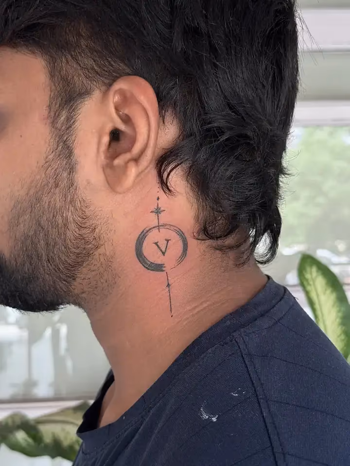 Quiet Orbit, Minimal tattoo by Ahmedabad Ink