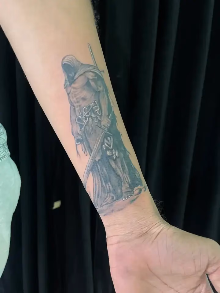 The Watcher, Portrait tattoo by Ahmedabad Ink